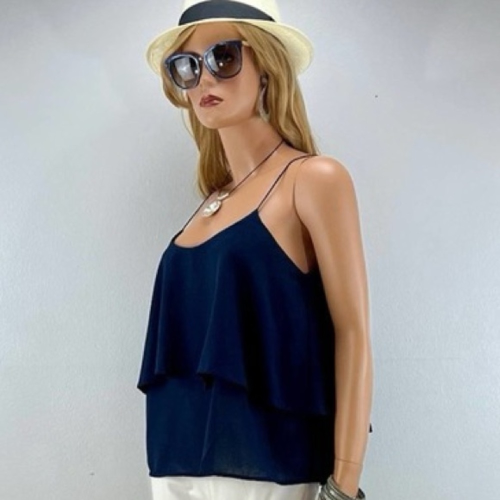 Paper Crane Solid Layered Spaghetti Strap Cami Top